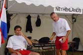 Paul and Harry in the dutch tent.
