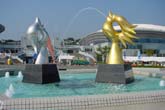 The fountains on the DZ.